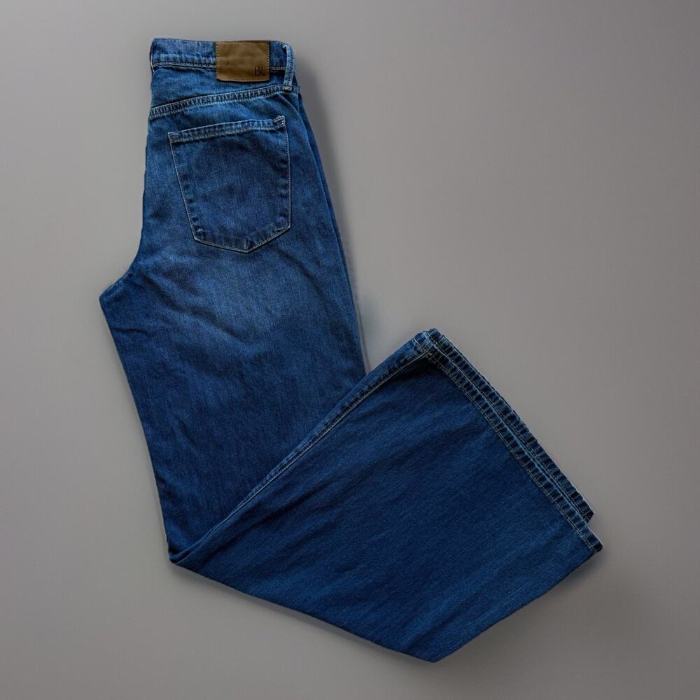 Banana Republic Puddle Jeans Women's 30 Blue Flare Bell Bottom Wide Leg Glam